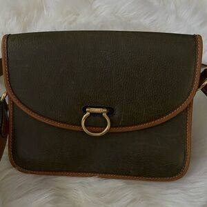 Celine Olive Green and Tan Crossbody Bag